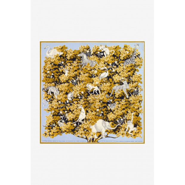 Inoui Editions šilko ir modalo skara BESTIAIRE GOLDEN BROWN